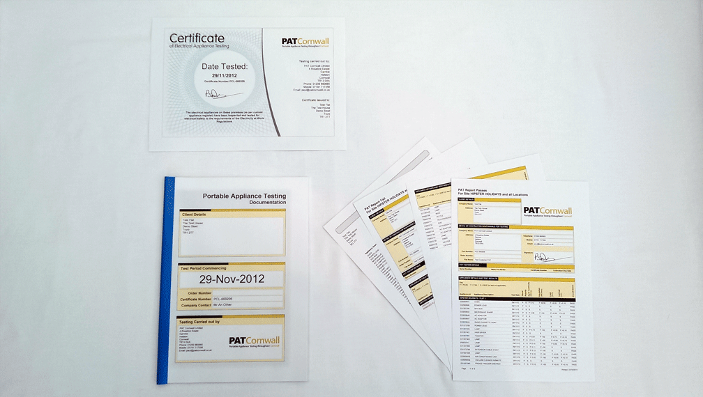 Portable Appliance Testing Reports and Certification